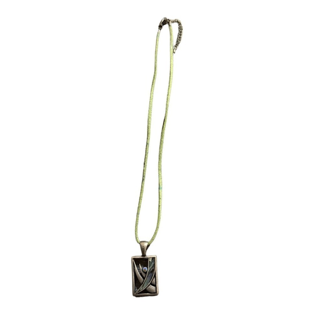Lia Sophia Astral Necklace Robe Faux Leather Chain Green